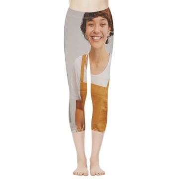 Pantalones de yoga recortados personalizados con foto y letra