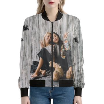 Gepersonaliseerd bomberjack voor dames maken met eigen foto