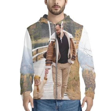 Sweat à capuche zippé pour homme personnalisé avec photo