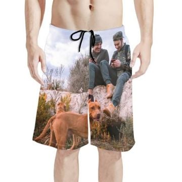 Pantalones cortos de los hombres personalizados con foto y letra