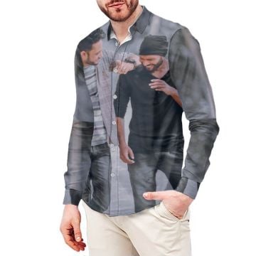 Camisas de manga larga para hombre con foto personalizada