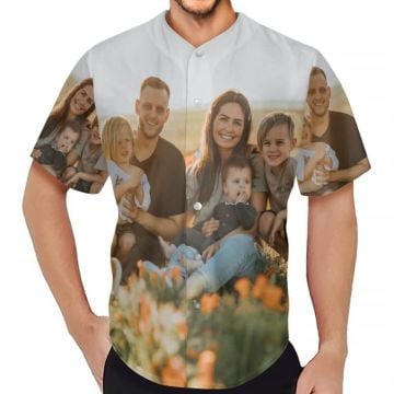 Uniforme de béisbol personalizado con foto y letra