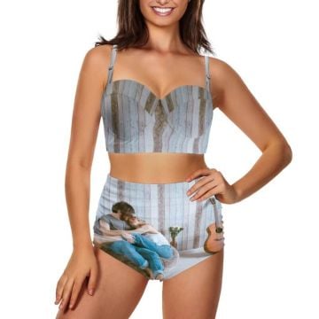 Conjunto de bikini personalizado con foto y letra