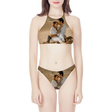 Bikini cruzado en el pecho con foto personalizada