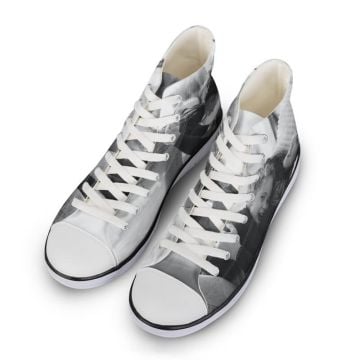 Zapatos de lona de caña alta para mujer personalizados con foto y letra