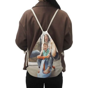 Bolsa con cordón personalizado con foto y letra