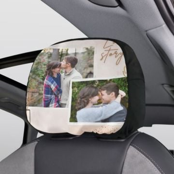 Custom Made Car Headrest Cover with your own photos, texts, design, etc.