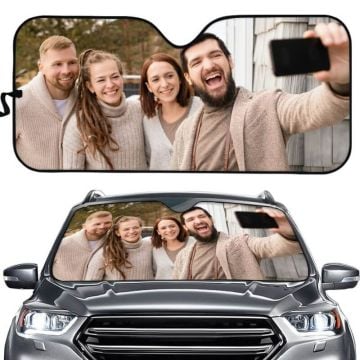 Parasol de coche personalizado con foto y letra