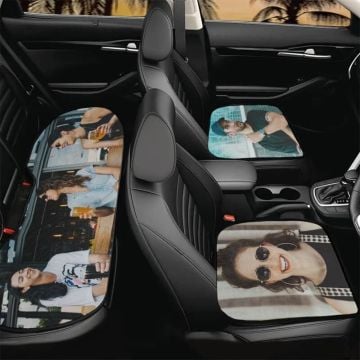 Cojines de asiento delantero y trasero de coche con foto personalizada