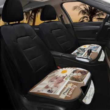 Cojines de asiento delantero de coche de 2 piezas con foto personalizada