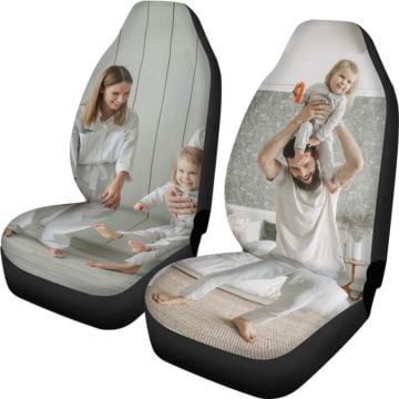 Customized Car Front Seat Covers with your photos, texts, design, etc.