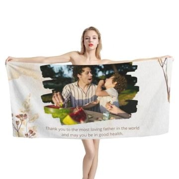 serviette de bain personnalisée avec photo et texte