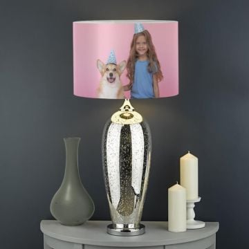 Pantalla de lámpara personalizada con foto y letra