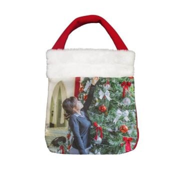 Bolsa de regalo de Navidad personalizada con foto y letra