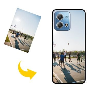 Personalisierte Handyhülle Für Motorola Moto G22 – Mit Eigenem Foto/Text, Stoßfest, Schwarz