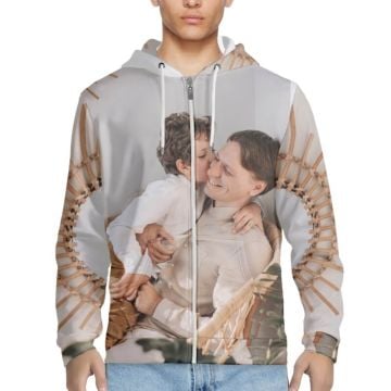 Sweat à capuche zippé à imprimé intégral personnalisé avec photo