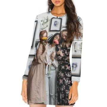 Vestido tubo de manga larga personalizado con foto y letra