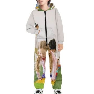 Mono con cremallera y capucha para niños con foto personalizada