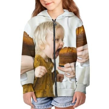 Custom Kids Full Zip Hoodie With Design, Pictures, Texts, etc.