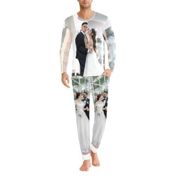 Traje de pijama para hombre personalizado con foto y letra