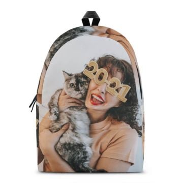 Mochila con estampado completo personalizado con foto y letra