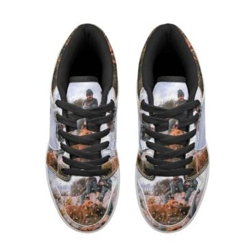 Baskets basses en cuir PU pour hommes personnalisées avec photo et texte