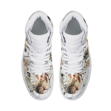Zapatillas altas de piel para mujer personalizadas con foto y letra