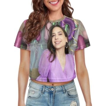 Design din egen Casual cropped t-skjorte for kvinner med bilde