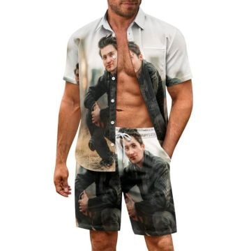 Design ditt eget kortermet skjorte- og shortssett for menn med bilde