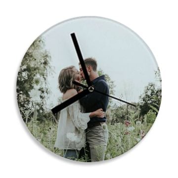 Reloj redondo con exhibición de fotos, personalizado con foto y letra