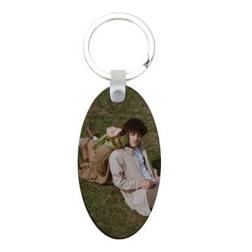 Llavero MDF Ovalado personalizado con foto y letra