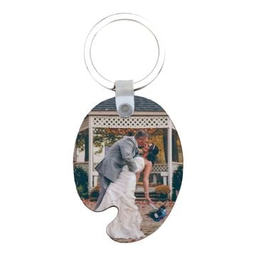 Llavero de MDF con forma de bandeja de pintura con foto personalizada