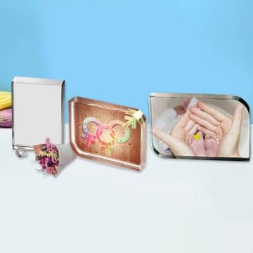 Cristal fotográfico grabado personalizado con foto y letra