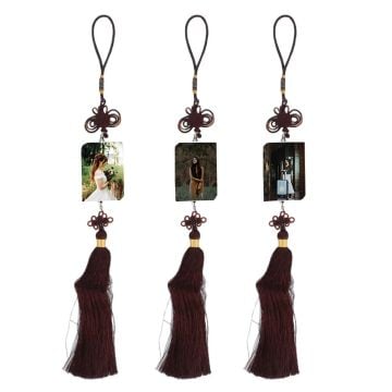 Accesorios colgantes para coche Lucky Crystal personalizado con foto y letra