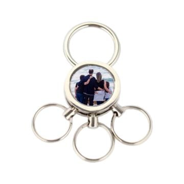 Llavero con foto circular personalizado con foto y letra