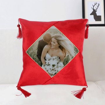 Lag ditt eget 40 x 40 cm (15,7" x 15,7") firkantet putetrekk/pute med dusker med bilde