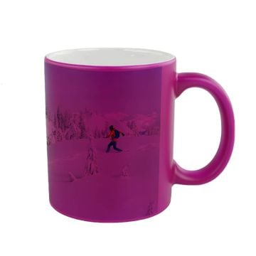 Custom Purple Fluorescent Mug With Photos, Design, Texts, etc.