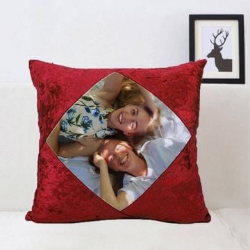 40 x 40 cm (15,7" x 15,7") almohada cuadrada de terciopelo suave / funda de almohada personalizada con foto y letra