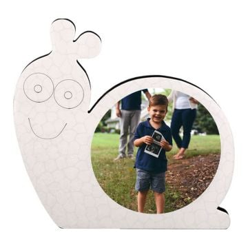 Portafoto in legno a forma di chiocciola personalizzato con foto