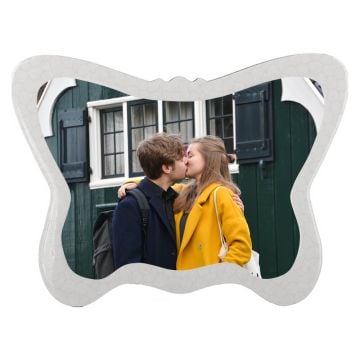 Expositor de fotografías de madera en forma de mariposa con foto personalizada