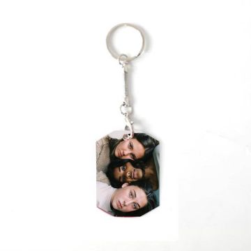 Llavero octágono personalizado con foto y letra