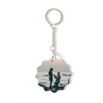 Llavero en forma de flor con foto personalizada