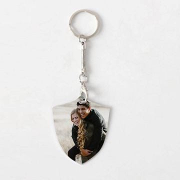 Llavero escudo personalizado con foto y letra