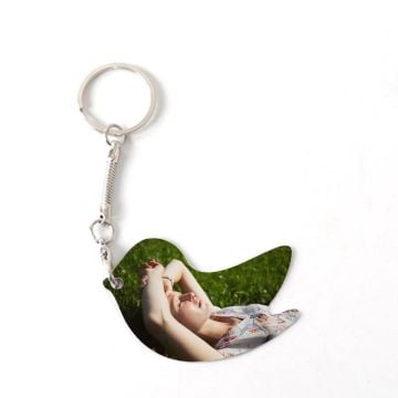 Llavero de aluminio con forma de pájaro con foto personalizada