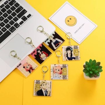 Llavero colgante de acrílico personalizado con foto y letra