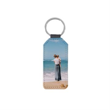 Portachiavi in pelle glitterata esagonale personalizzata con foto e lettere