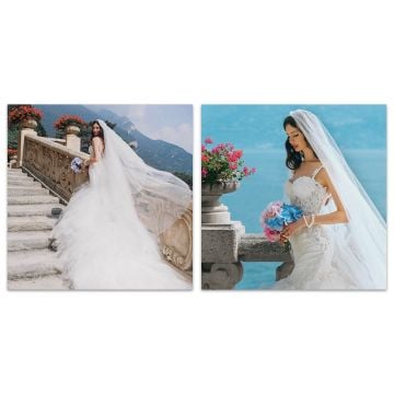 2 piezas de lienzo cuadrado grande de 80 x 80 cm (31,5" x 31,5") personalizado con foto y letra
