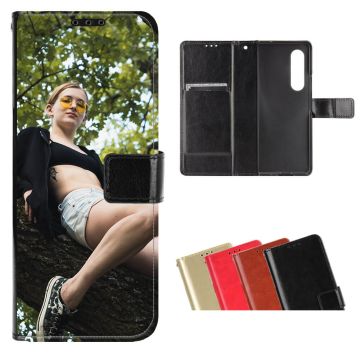 Étui portefeuille à rabat en cuir pour Samsung Galaxy Z Fold3 5G personnalisé avec photo et texte