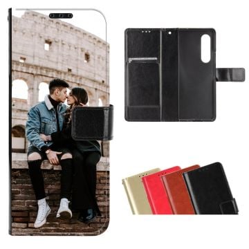 Personalized Samsung Galaxy Z Fold4 Leather Flip Wallet Phone Case With Design, Pictures, Texts, etc.