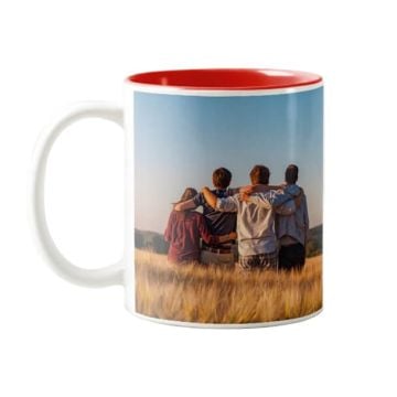Tazza da caffè con interno rosso 11 once personalizzata con foto